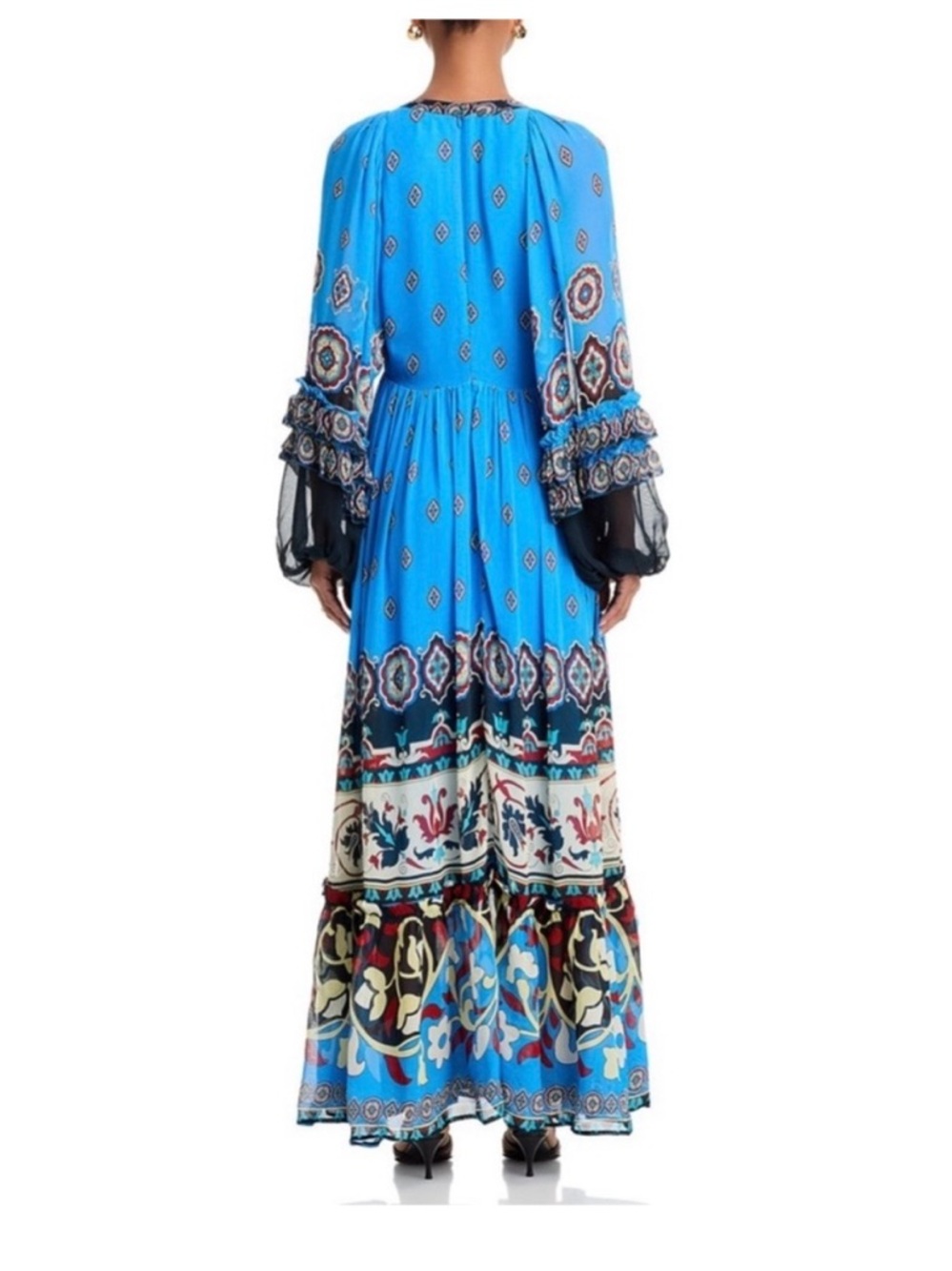 FARM Rio Blue Printed V‑Neck Maxi Dress - Picture 6 of 6